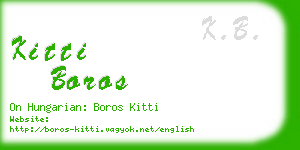 kitti boros business card